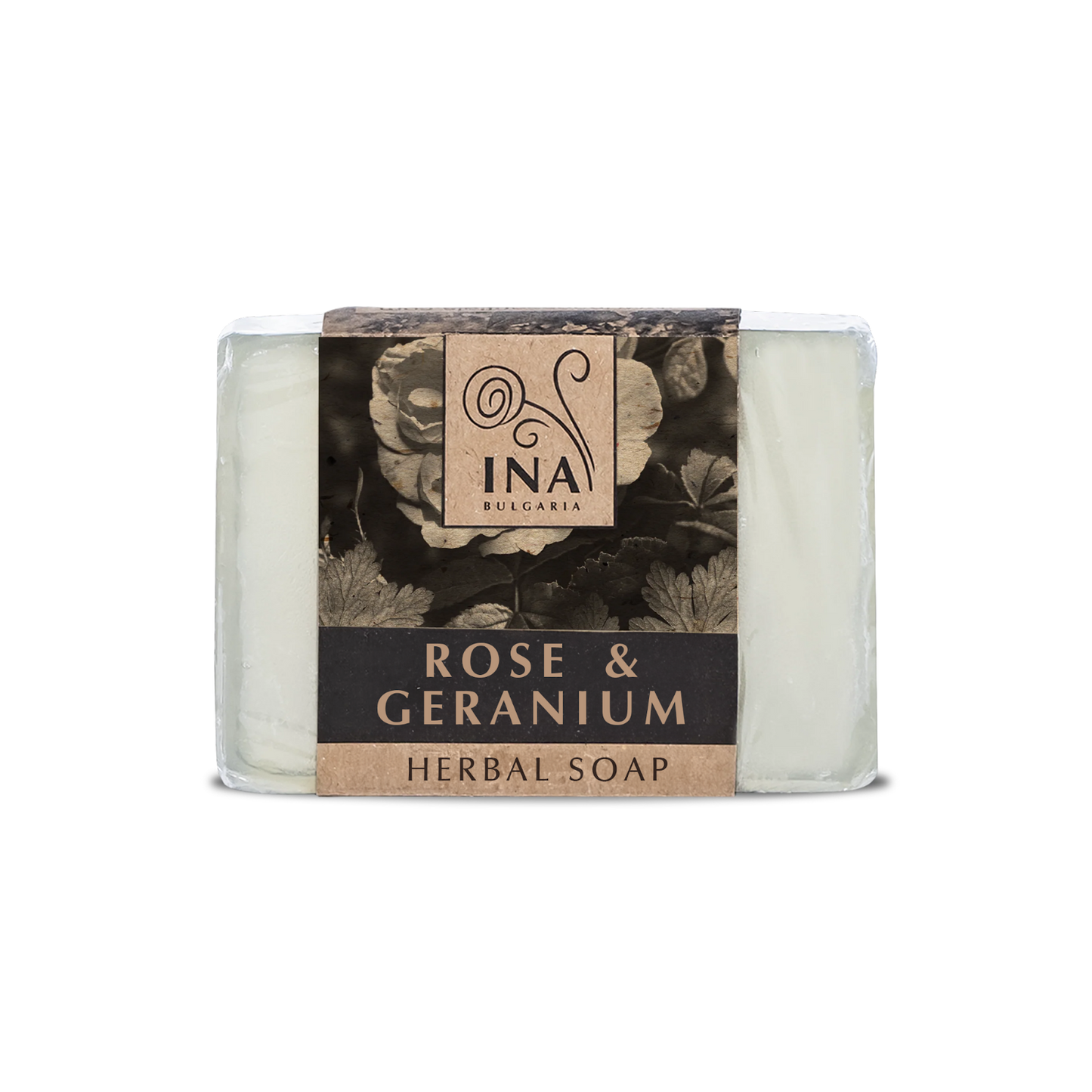 + Geschenk Natürliche Kräuterseife mit Rosen-Damascena-Öl und Geranie - pflegende Wirkung