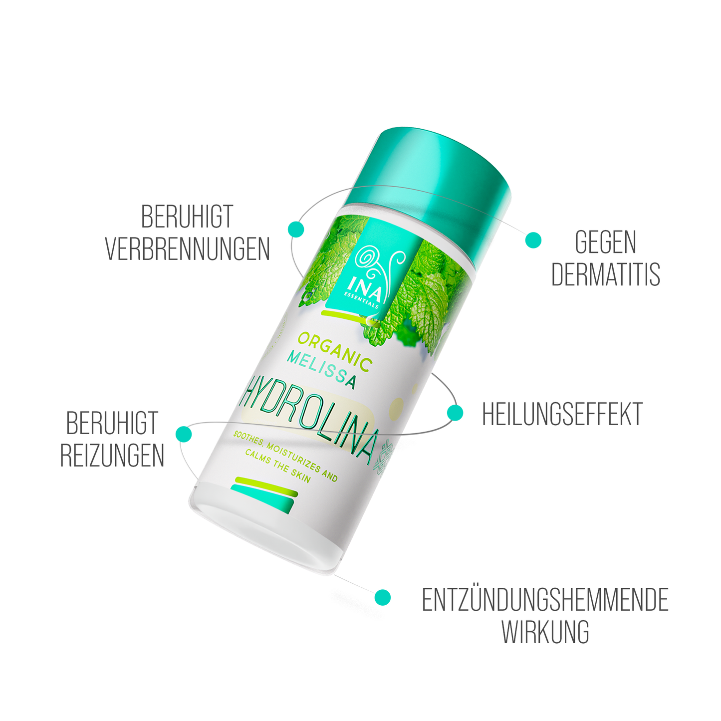 Bio Zitronenmelissenwasser (Melissa) - Hydrolina für Dermatitis und Hautreizungen