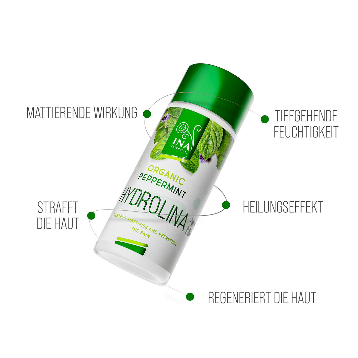 Bio Pfefferminzwasser - Hydrolina für straffe Haut und Matteffekt