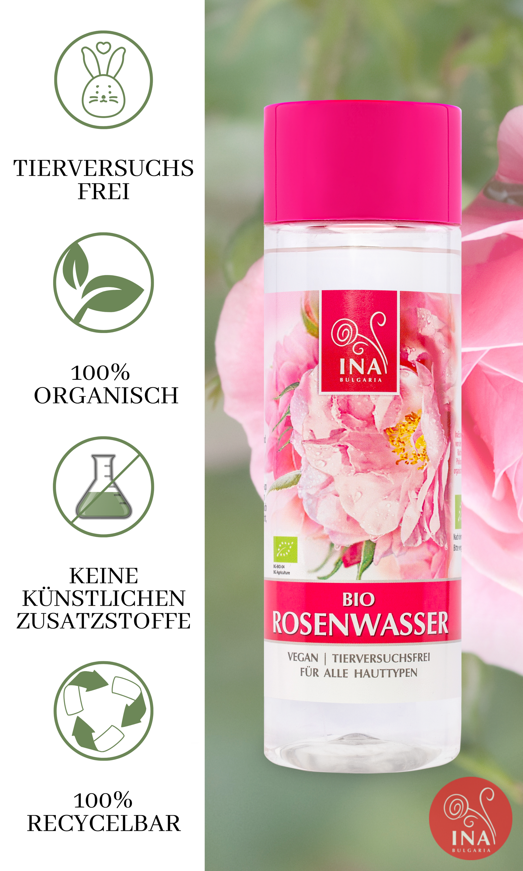 *GEHEIMES ANGEBOT* Bio Rosenwasser für alle Hauttypen (Hydrolat)