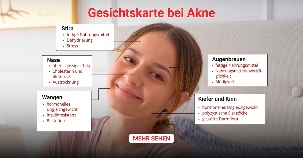 Akne-Gesichtskarte nach Gesichtszonen