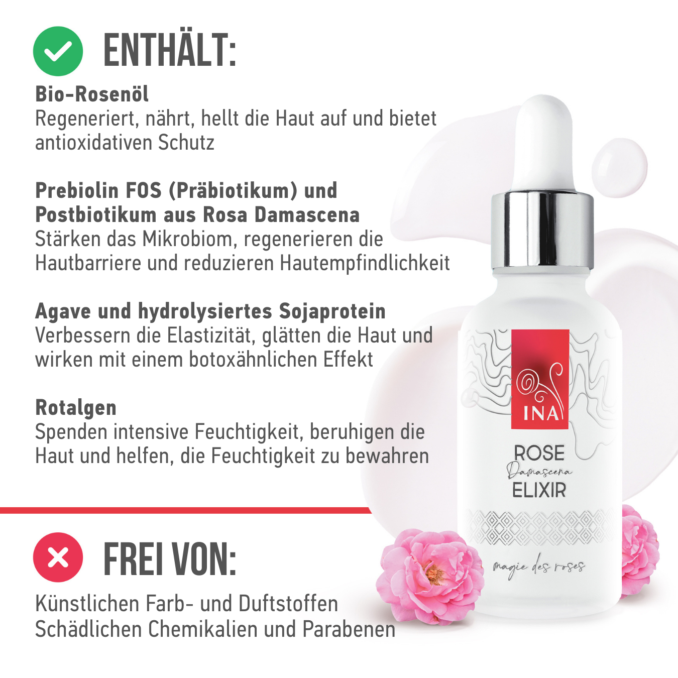 SPEZIELLER ZUGANG Intensives Anti-Aging-Gesichtsserum mit Bio-Rosenöl – Rose Elixir