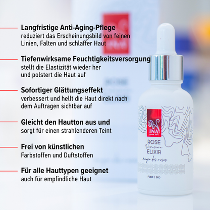 Intensives Anti-Aging-Gesichtsserum mit Bio-Rosenöl – Rose Elixir