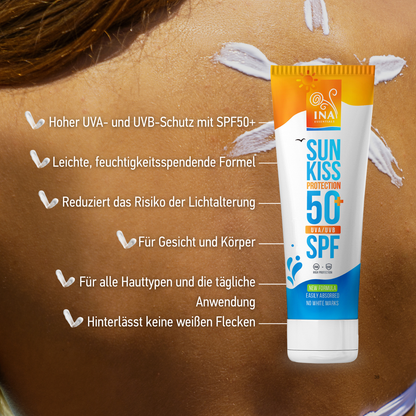 SPEZIELLER ZUGANG Familienpackung für Sonnenschutz - 2+1 Natürliche Sonnencreme für Gesicht und Körper SPF 50+ mit Bio-Weißtanne