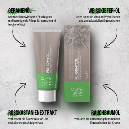 SPEZIELLER ZUGANG 2-in-1 Creme für Nagelpilz und trockene, rissige Haut - mit Weißkiefer, Urea und Geranium