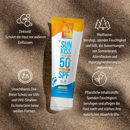 SPEZIELLER ZUGANG Natürlicher Sonnenschutz für Gesicht und Körper SPF 50+ mit Biologischem Weißtannenbaum