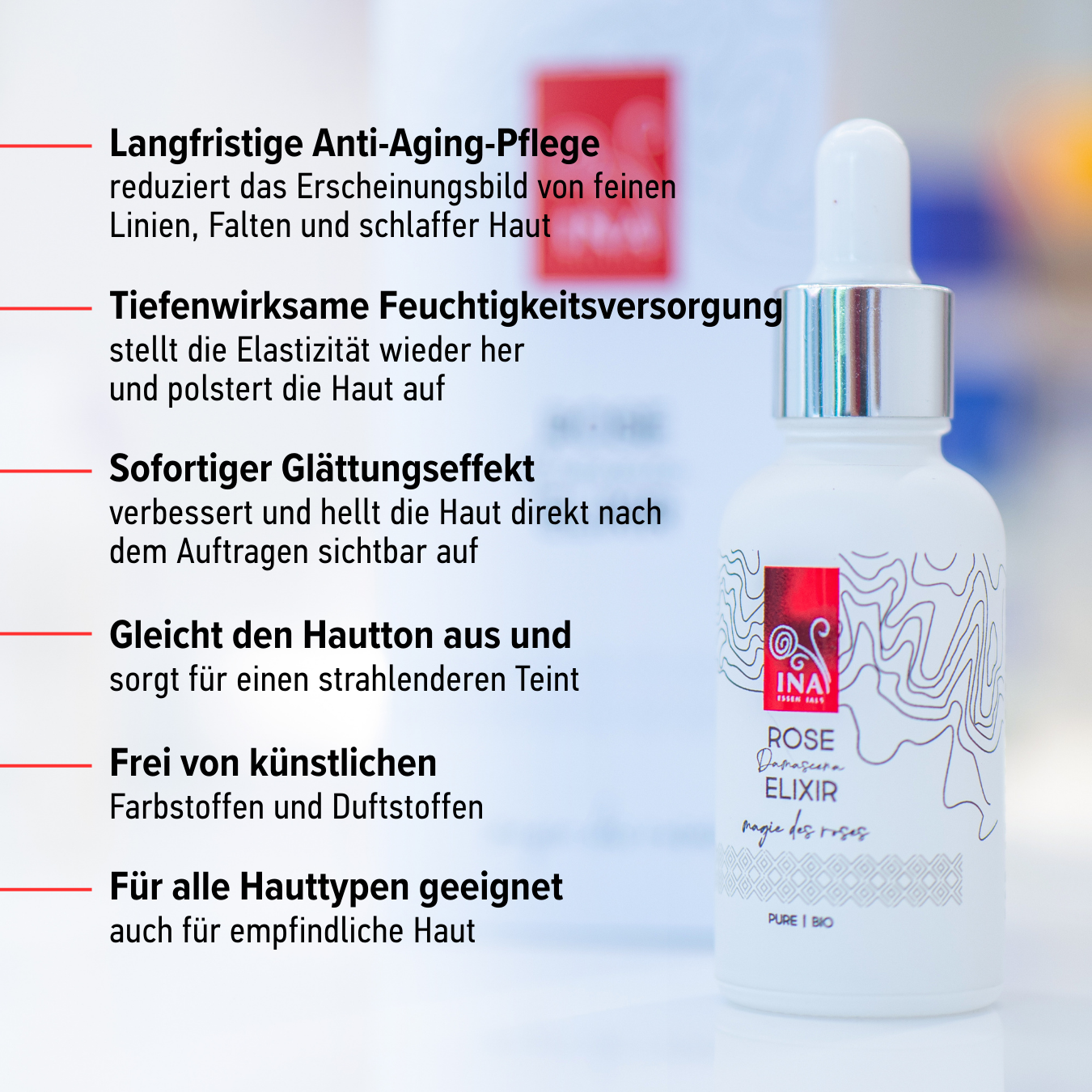 SPEZIELLER ZUGANG Intensives Anti-Aging-Gesichtsserum mit Bio-Rosenöl – Rose Elixir