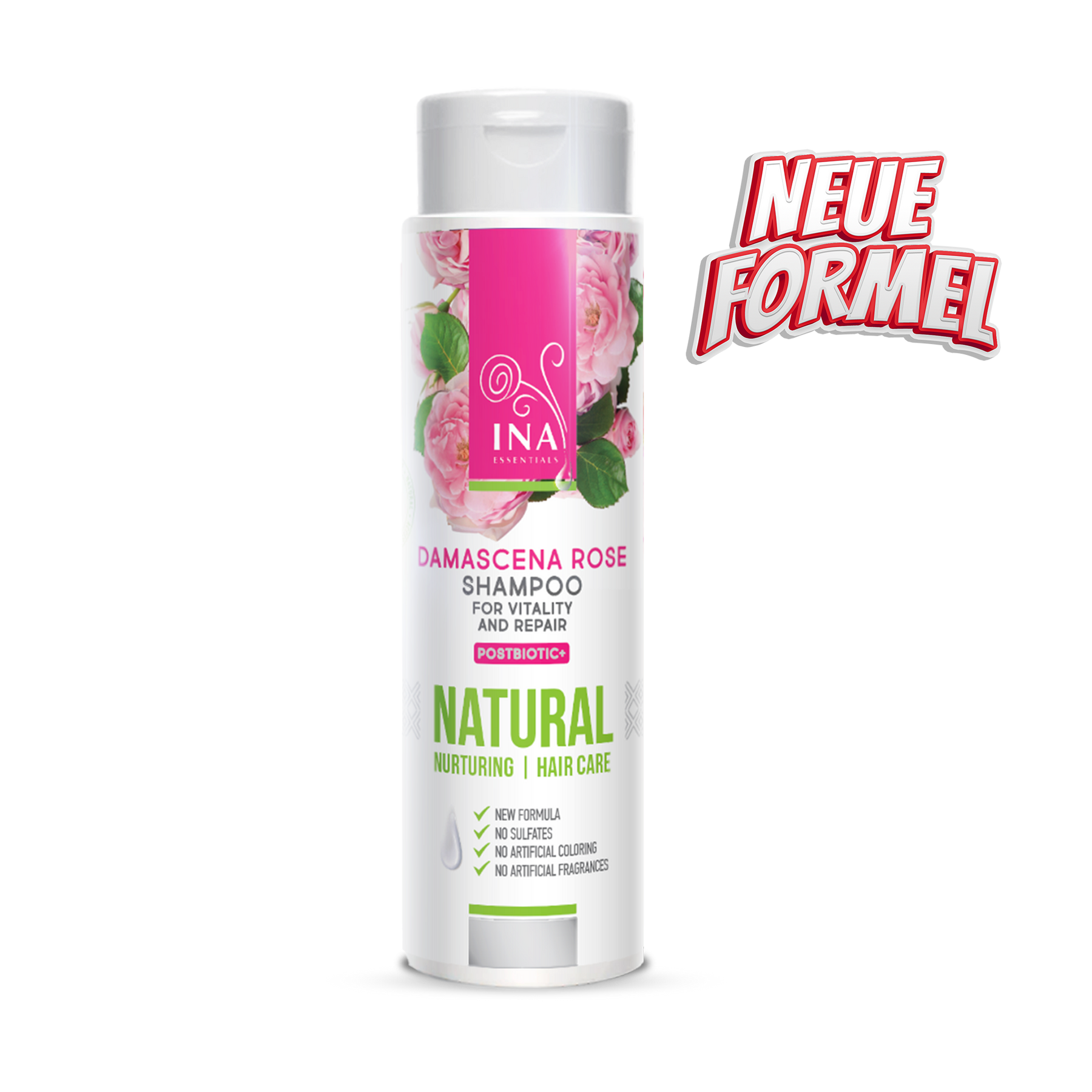 Natürliches Rosen-Shampoo gegen trockene und geschädigte Haare (200ml) - mit Bio Rosenöl
