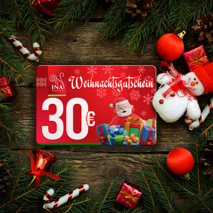 Kaufen Sie einen Weihnachtsgutschein im Wert von 30€, zahlen Sie 25€ - Digitaler Gutschein