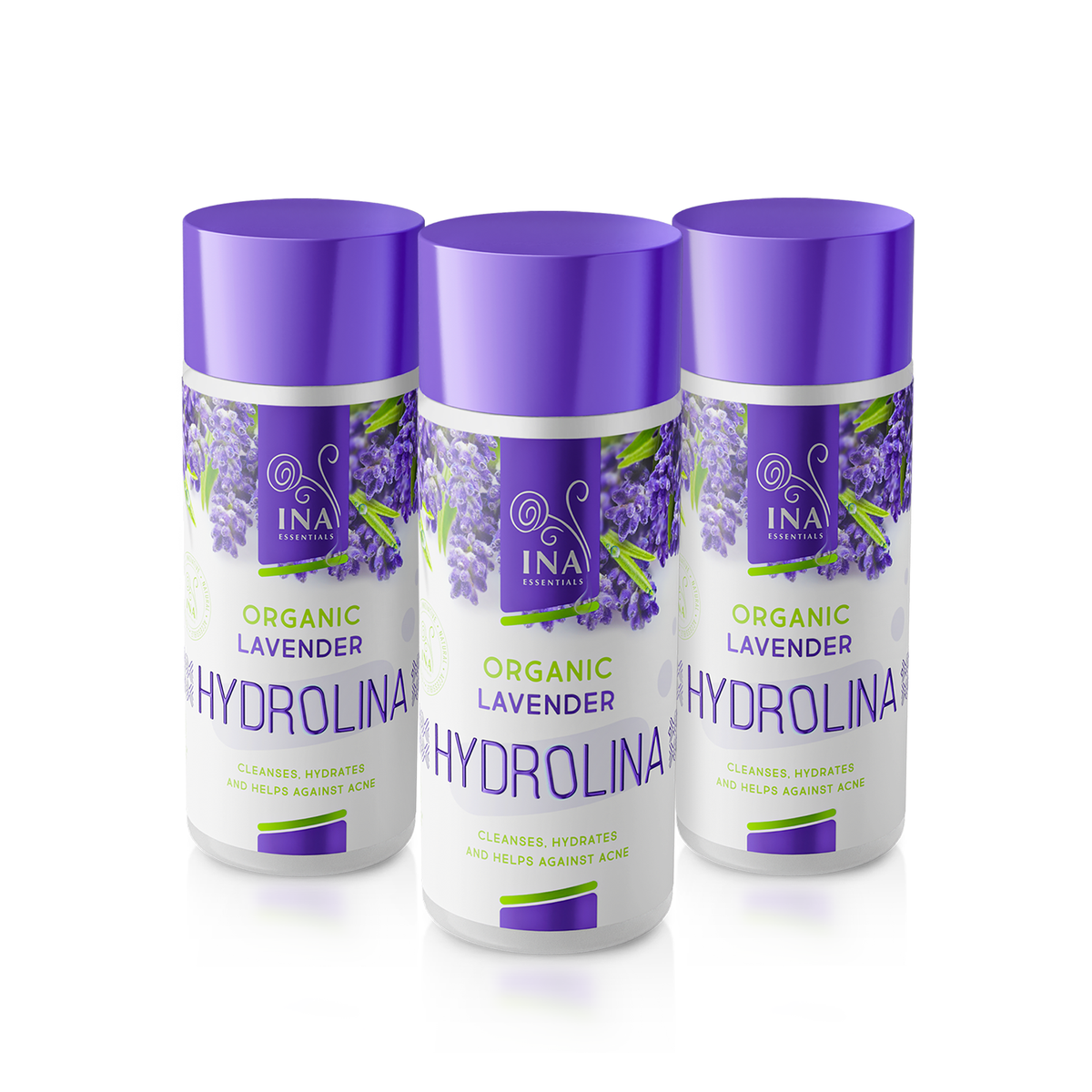 Promo Set 3 Bio Lavendelwasser - Hydrolina für Akne