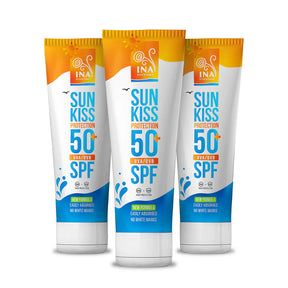 Familienpackung für Sonnenschutz - 2+1 Natürliche Sonnencreme für Gesicht und Körper SPF 50+ mit Bio-Weißtanne