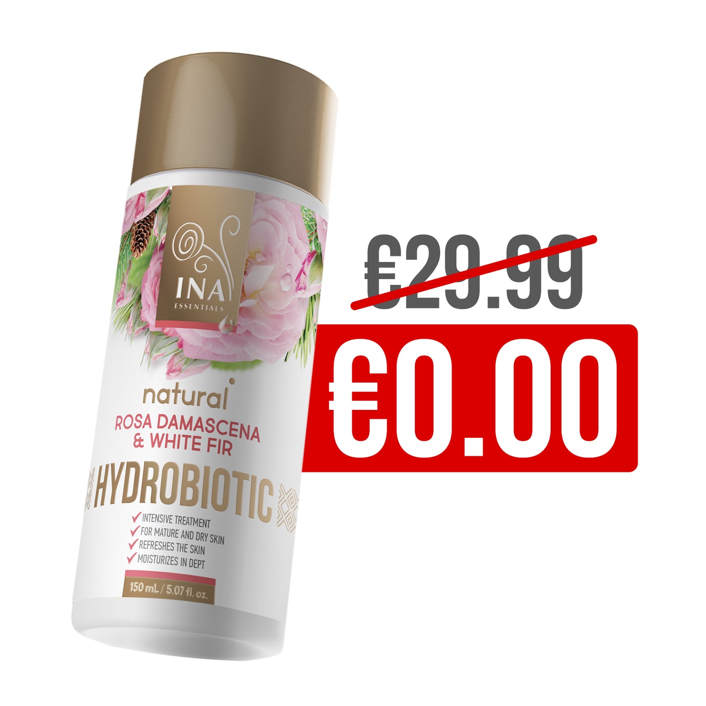 + Geschenk Hydrobiotic - Rose, Weißtanne und Zitronenschale - intensive Anti-Age-Pflege