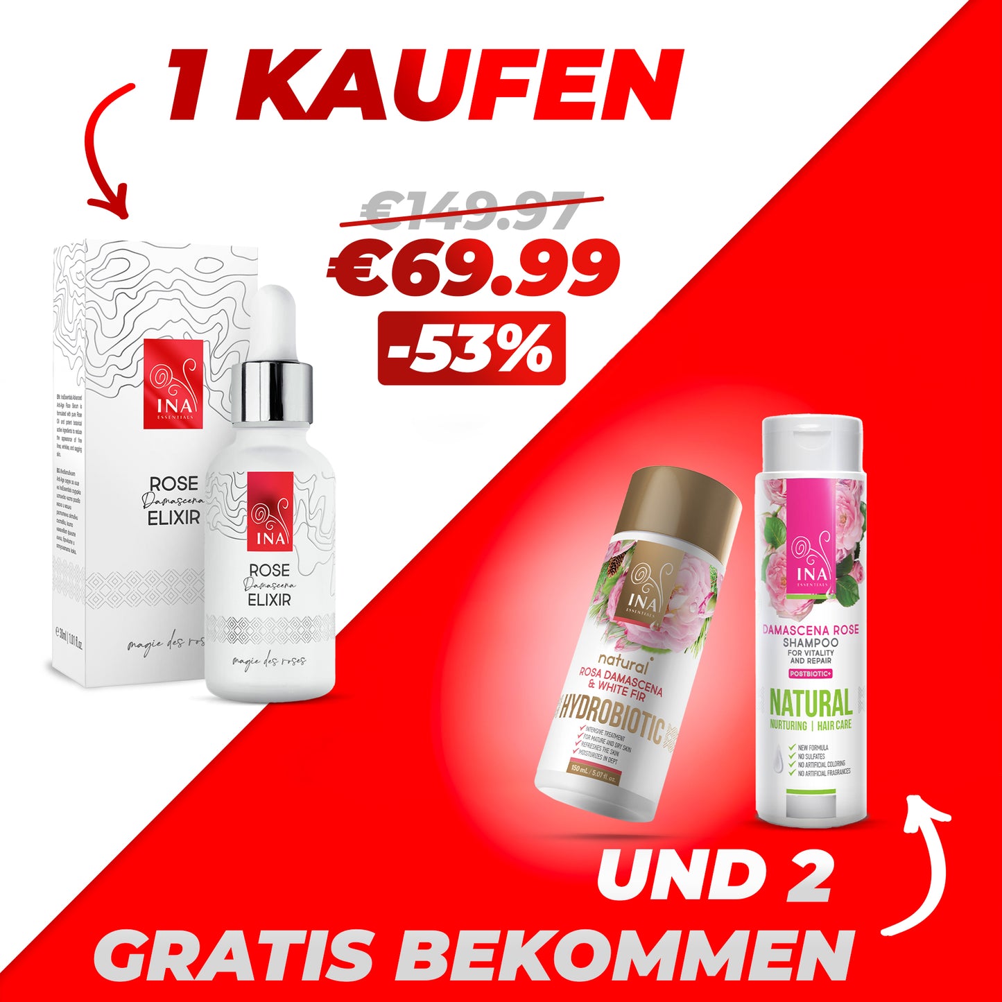 Kaufen Sie 1 Serum Rose Elixir, erhalten Sie 2 Produkte Gratis