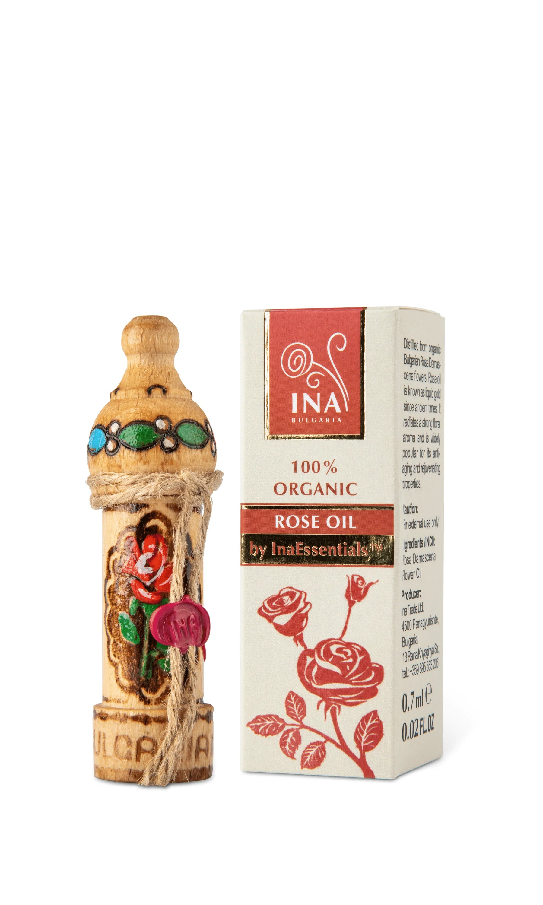 Ätherisches Bio-Rosenöl - Rosa Damascena-Öl - 0.7 ml