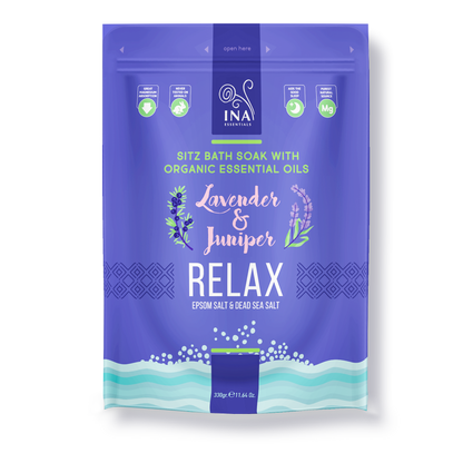 Relax - Badesalz mit Lavendel und Wacholder zum Entspannen und Stressabbau