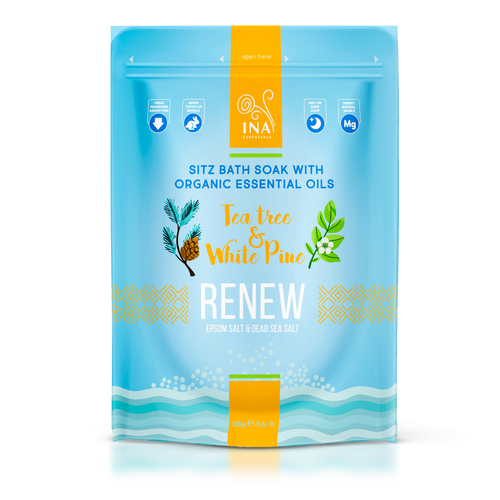 Renew - Badesalz mit Teebaum und Weißkiefer bei müden Beinen und Nagelpilz